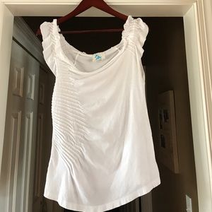 Off -Shoulder White Top-Anthropologie