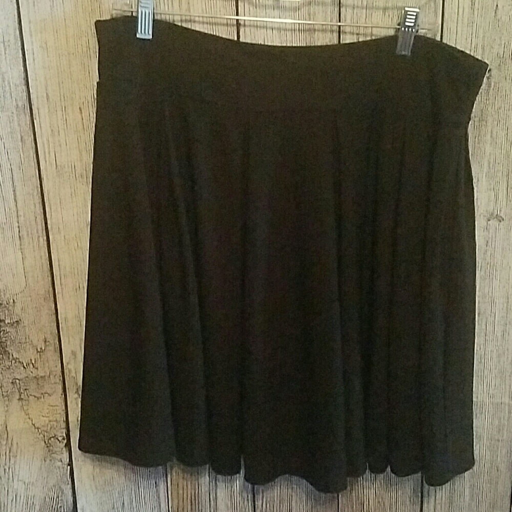 Knee length black skirt