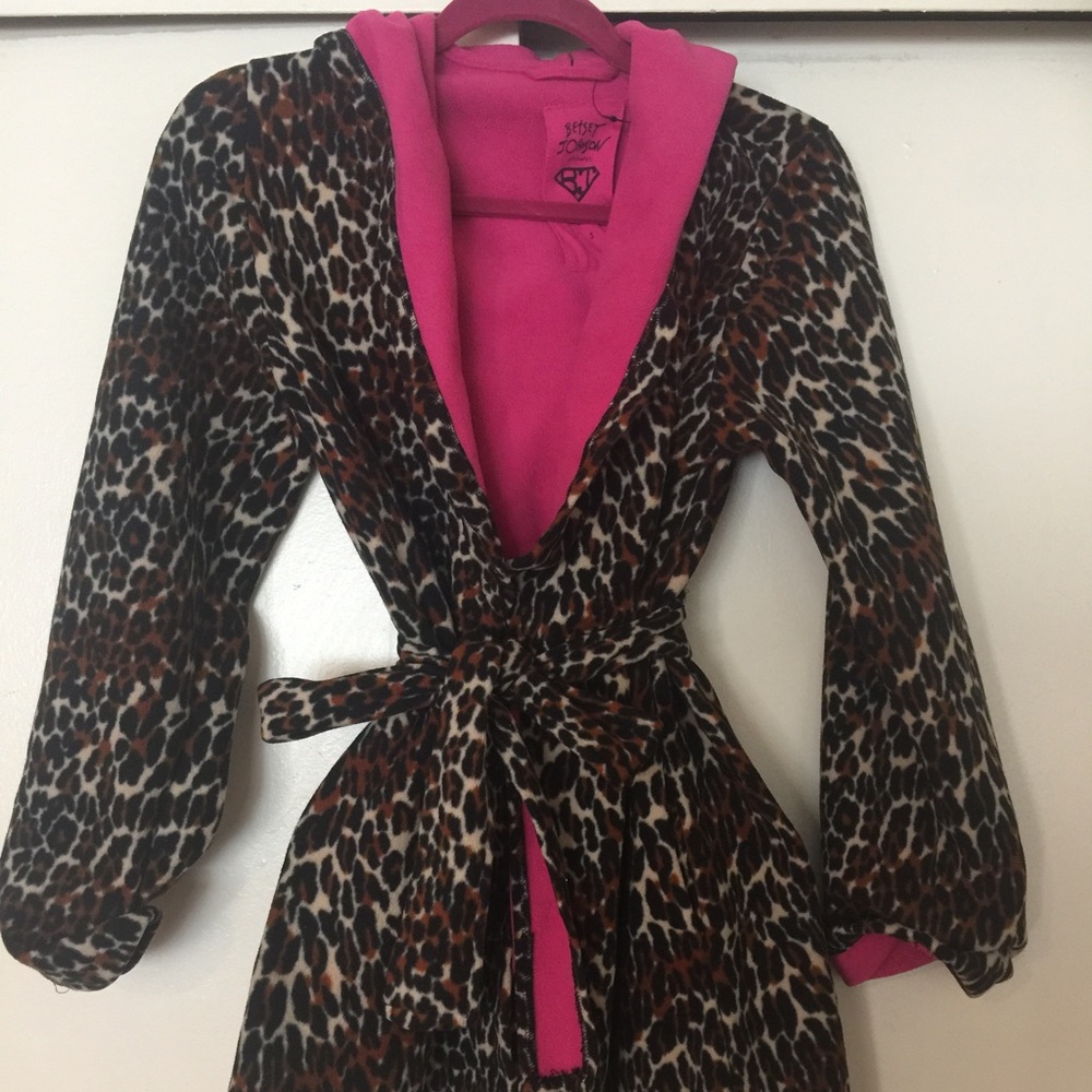 Betsey Johnson Intimate Animal Print Bathrobe.