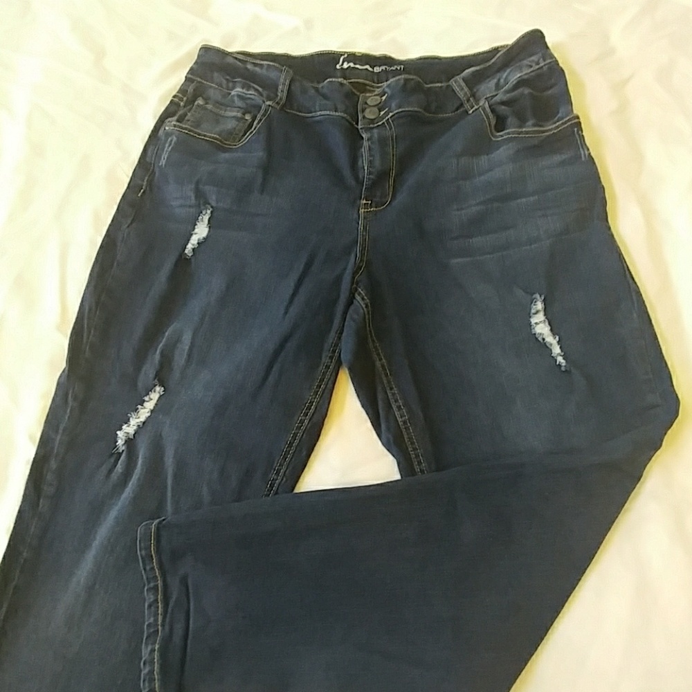 Lane Bryant Distressed Dark Jeans Size 18
