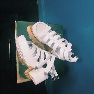 Forever 21 Shoes - White Gladitor Sandals Forever 21 Shoes - White Gladitor Sandals
