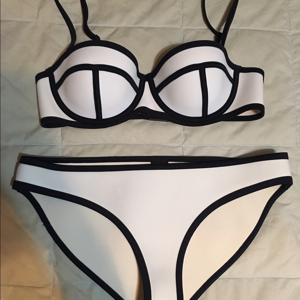 White Neoprene Triangl bikini