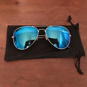 Blue Reflective Aviators