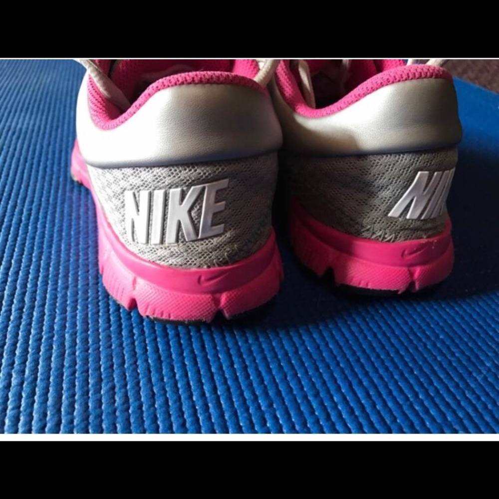 Girls grey and pink nikes
