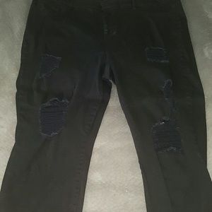 Distressed Charlotte Russe black skinny jeans