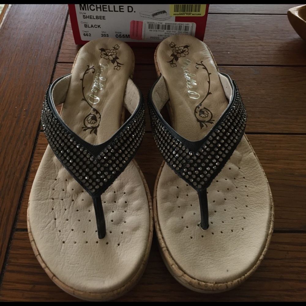 Michelle D. Black Sandals 5.5