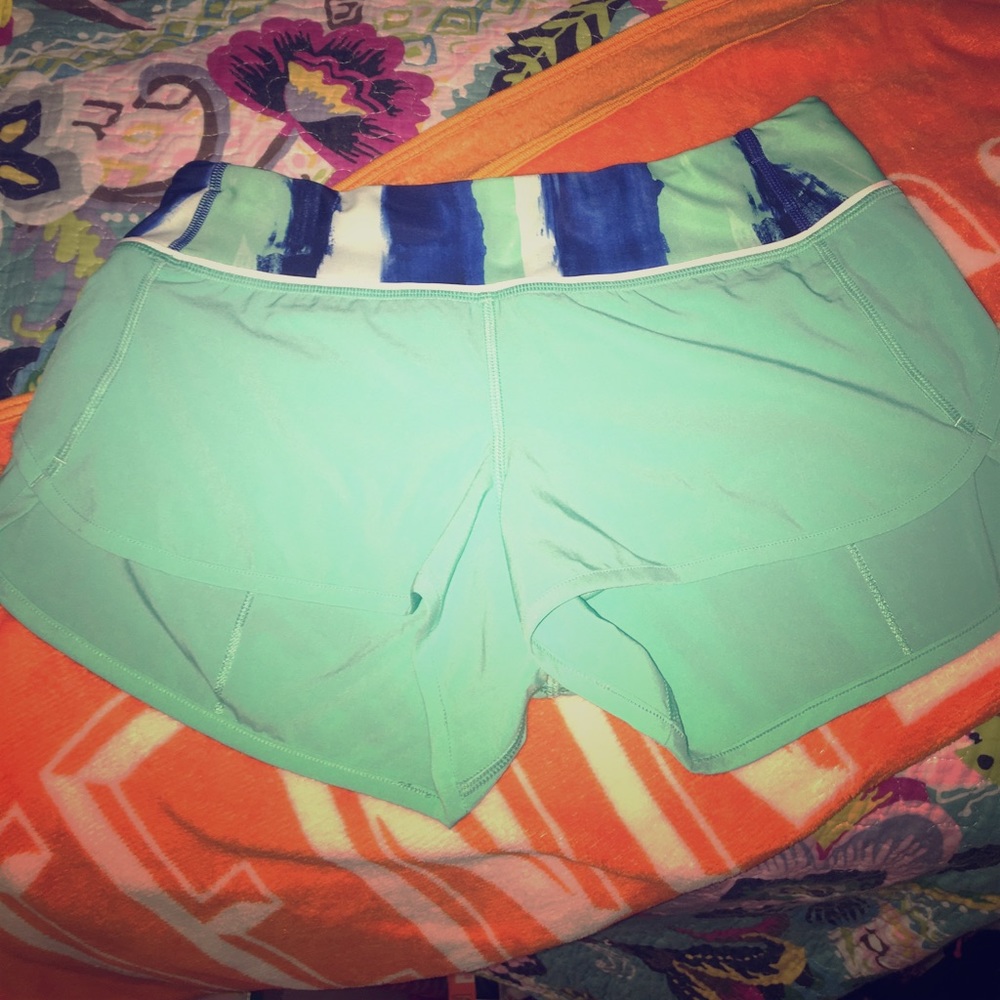 Turquoise/Teal Lululemon Speed Shorts