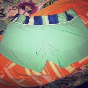 Turquoise/Teal Lululemon Speed Shorts