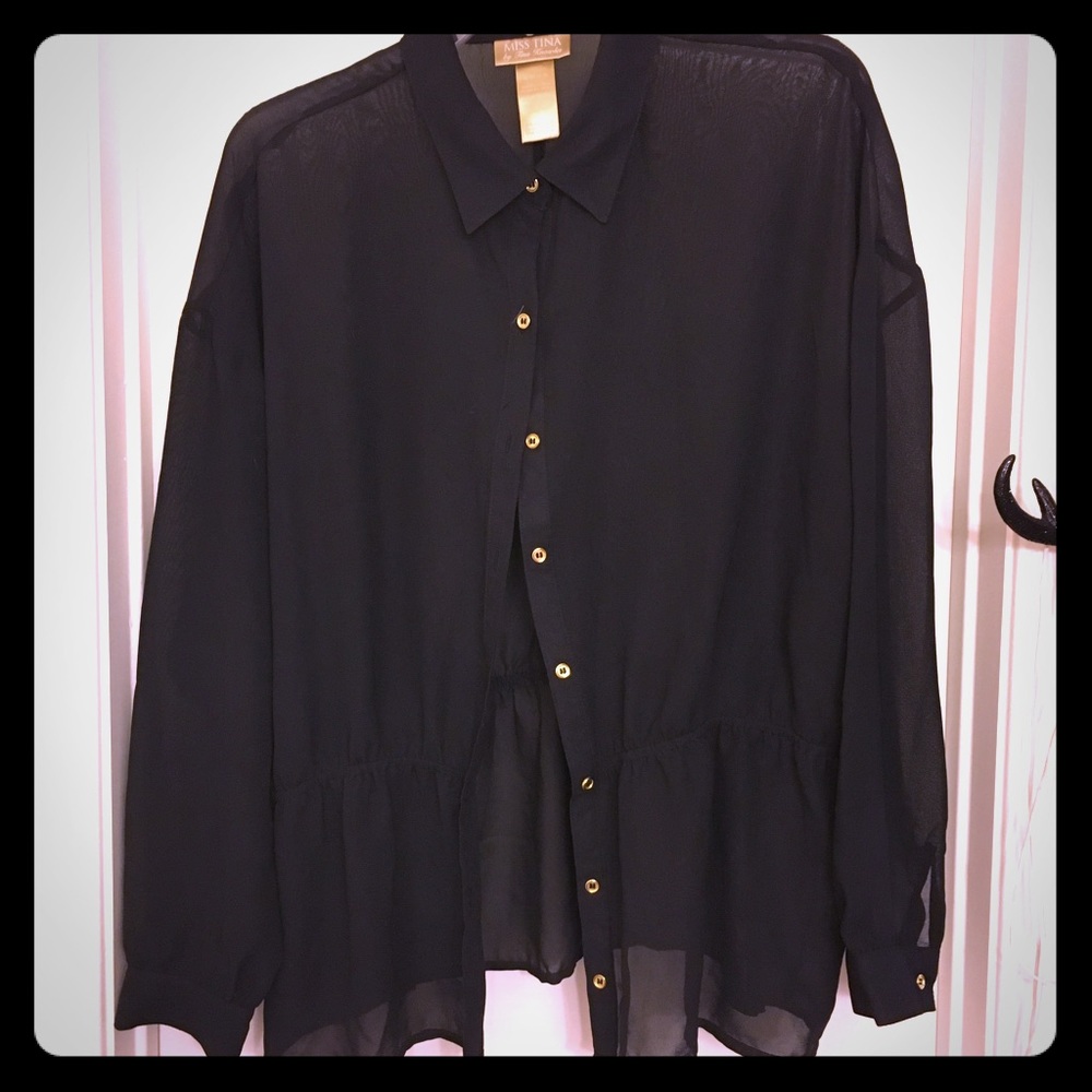 TRADE Black Sheer Top