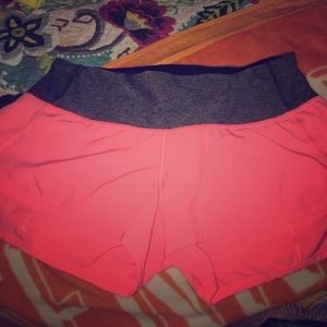 Coral Lululemon Speed Shorts