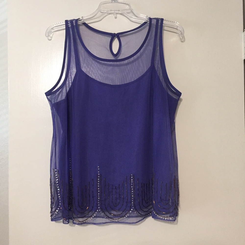*SOLD* Sequined mesh tank top