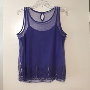 *SOLD* Sequined mesh tank top