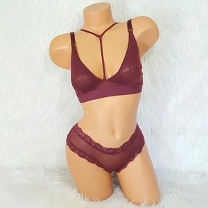 Sexy Nylon Mesh Bralette Panty Set