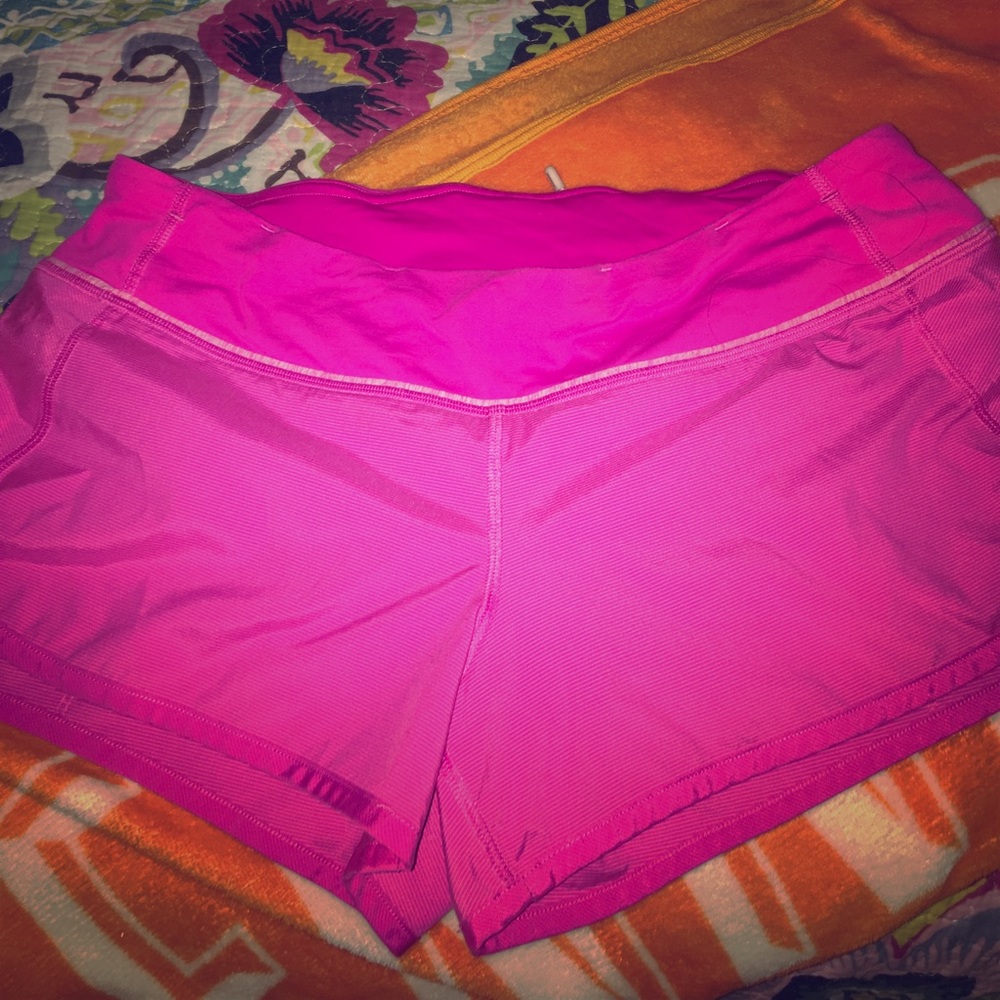 Pink Lululemon Speed Shorts