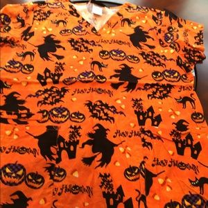 Halloween scrub top