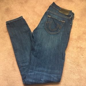 True Religion Halle Mid Rise Super Skinny Jeans