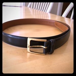 Men's Trafalgar Black leather belt size 34