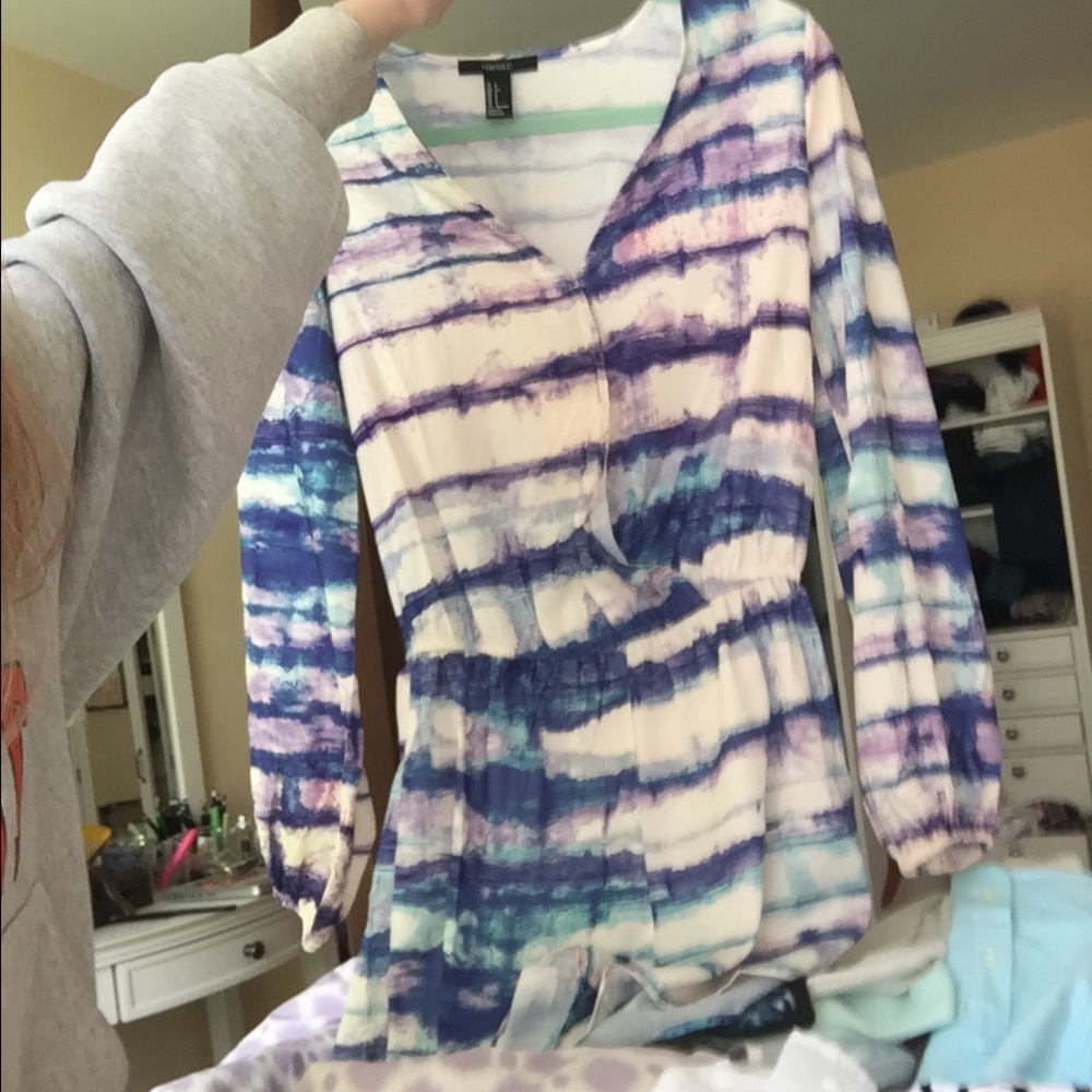 F21 purple dyed romper