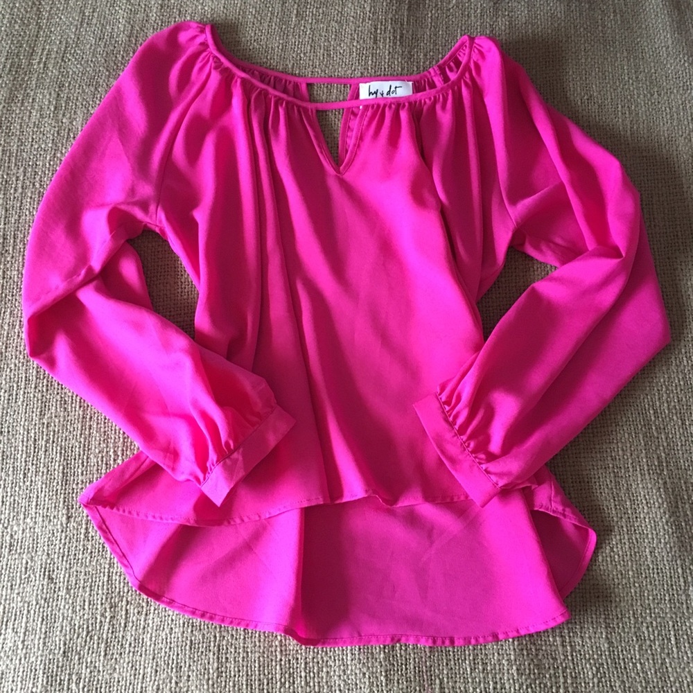 Hy & Dot: Hot Pink Blouse with Cutouts