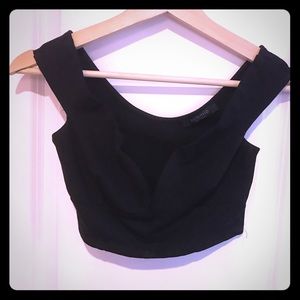 Black sweetheart cut crop top