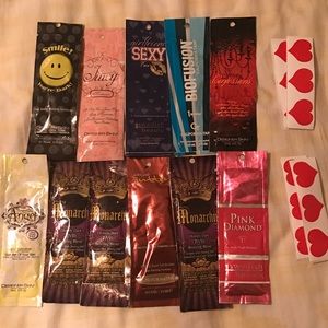 Lot of Tanning lotions & stickers