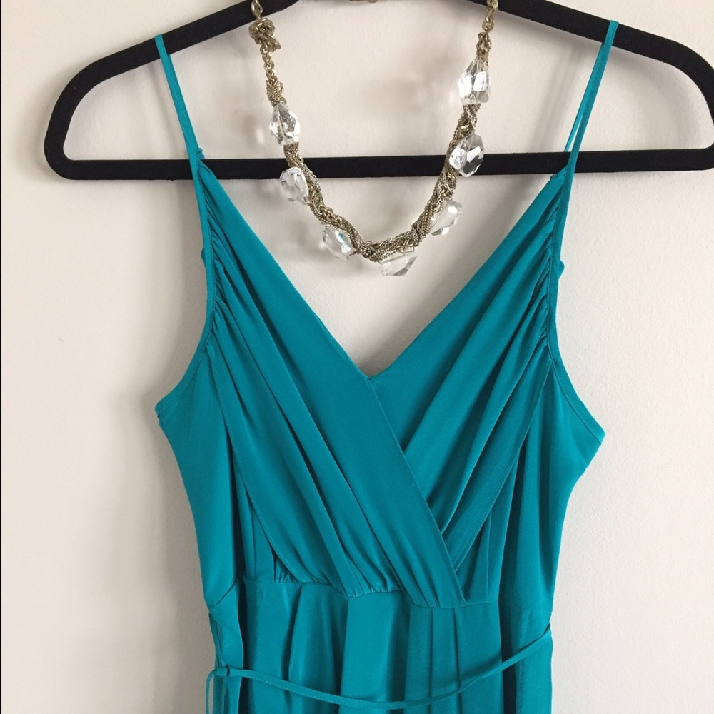 EUC Yumi Kim Jayne Silk Faux Wrap Dress- emerald