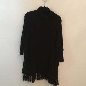 Anthropologie Black Sweater Cape/Poncho O/S