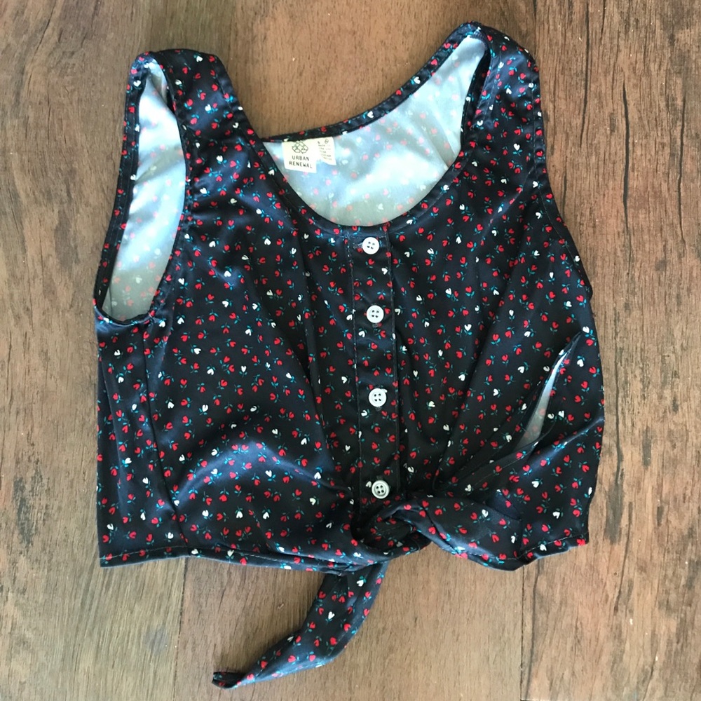Crop top button up with these flower pattern