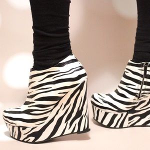 Zebra print platform wedge shoes from Forever 21