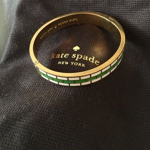 Green white and gold magnetic bracelet