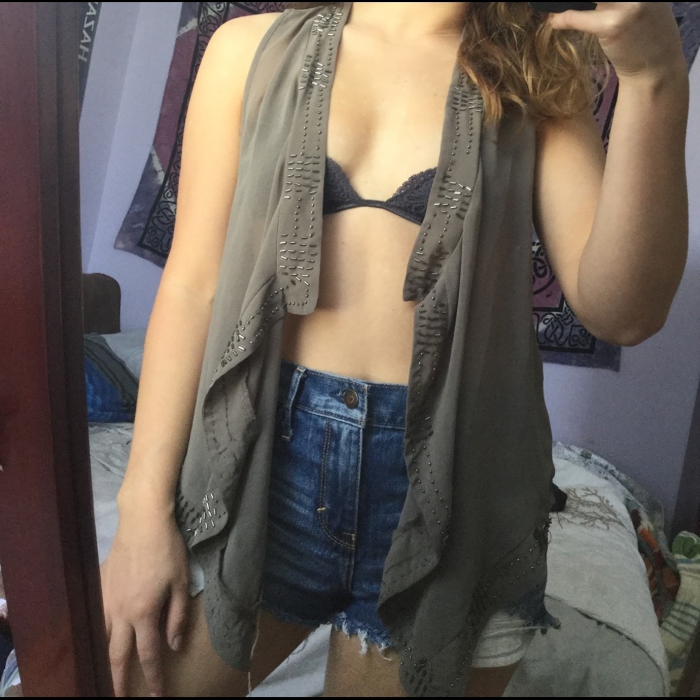 Beaded Flowy Vest
