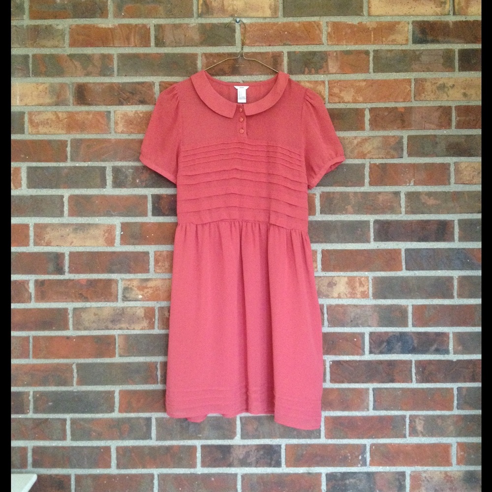 Dark Pink Peter Pan Collar Dress