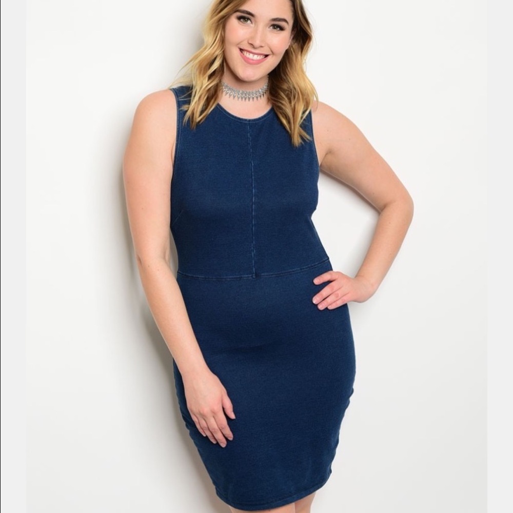 Host Pick!💐🎉🎊🌺Blue denim plus size jean dress