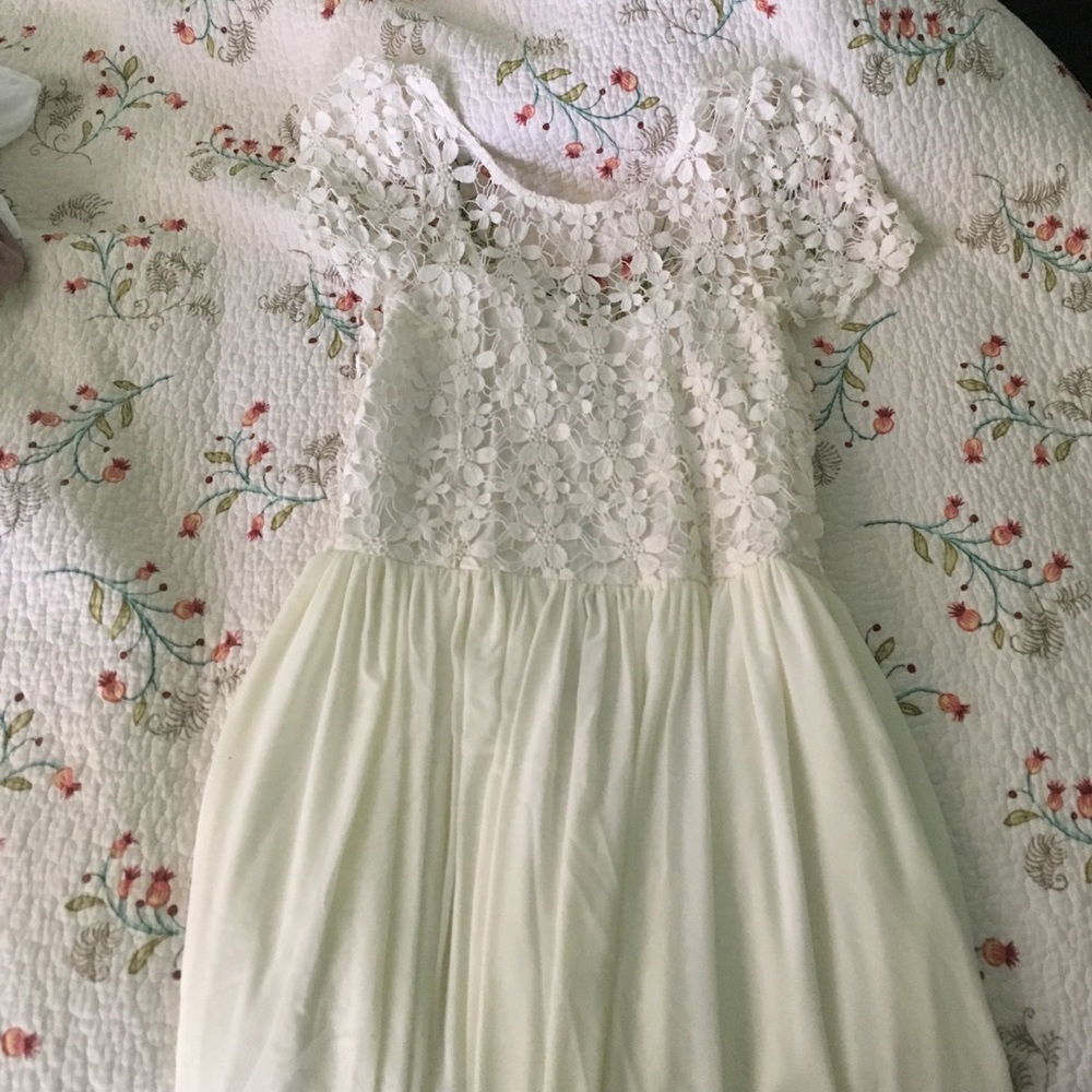 White Lace Top Dress
