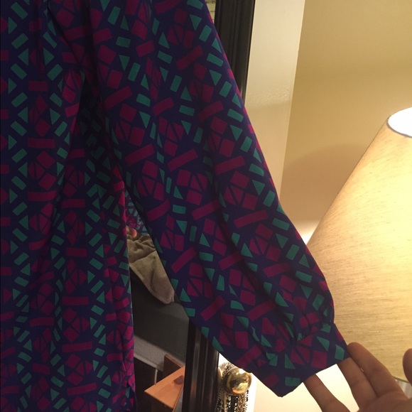 Tunic Dress - Purple & Pink Geometric Pattern - Picture 2 of 3