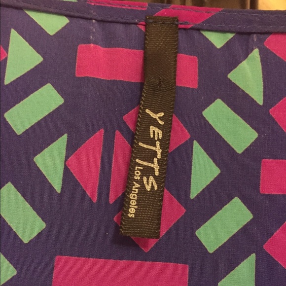 Tunic Dress - Purple & Pink Geometric Pattern - Picture 3 of 3