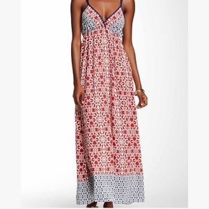 NWOT Love Stitch Border Geo Print Maxi Dress