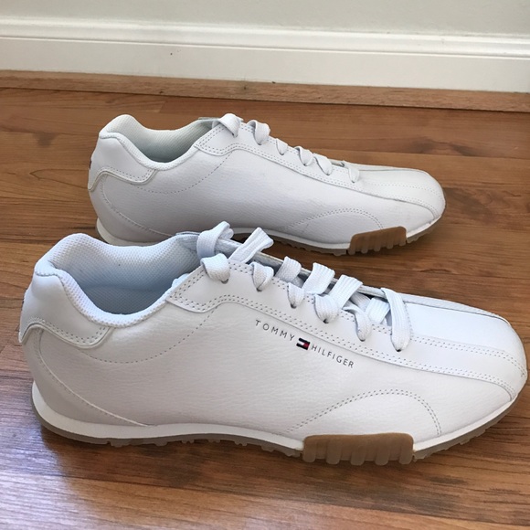 EUC Tommy Hilfiger white leather mens sneakers - Picture 5 of 8