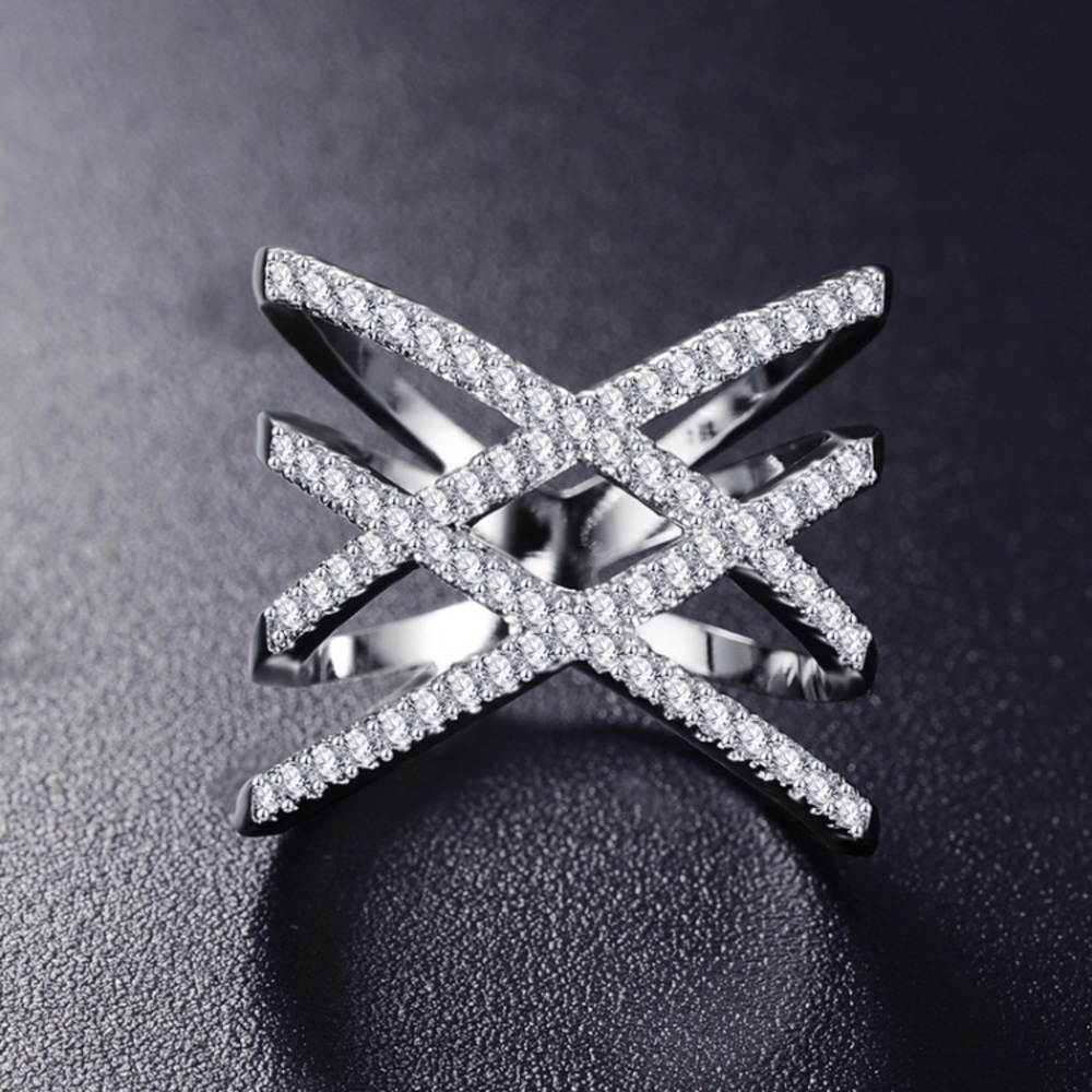 Double Letter X Shaped Ring - Picture 3 of 5