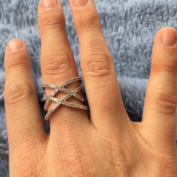 Double Letter X Shaped Ring - Picture 2 of 5