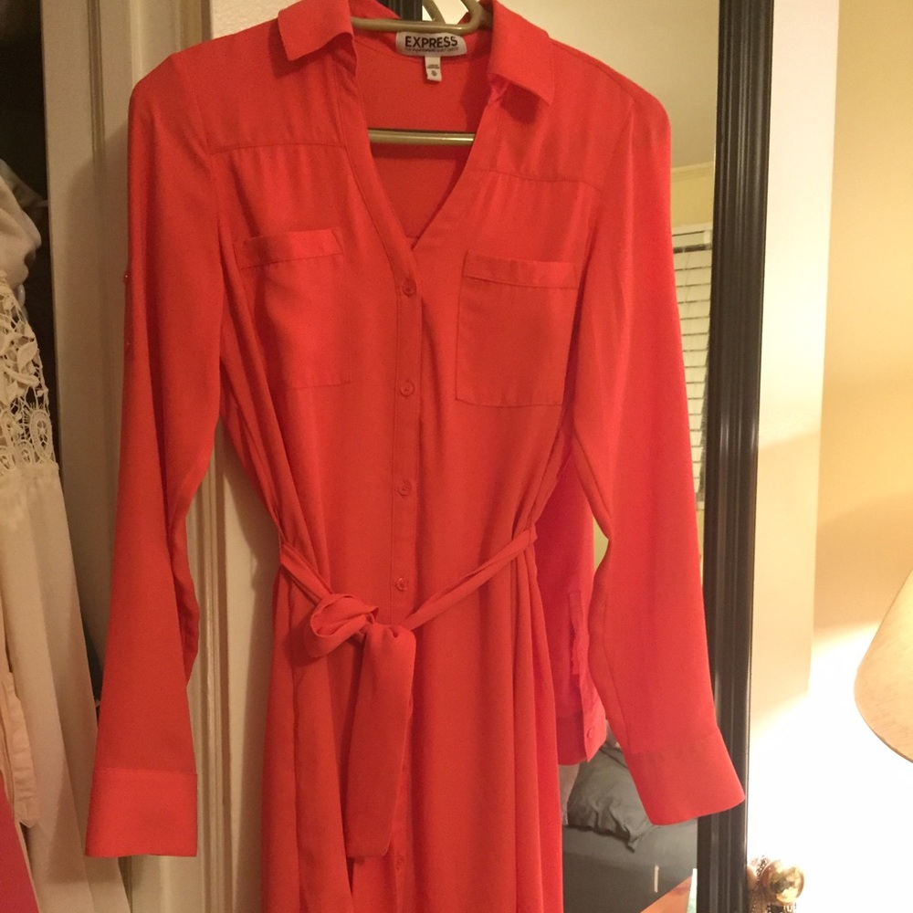 Coral Wrap Dress (with pockets!)