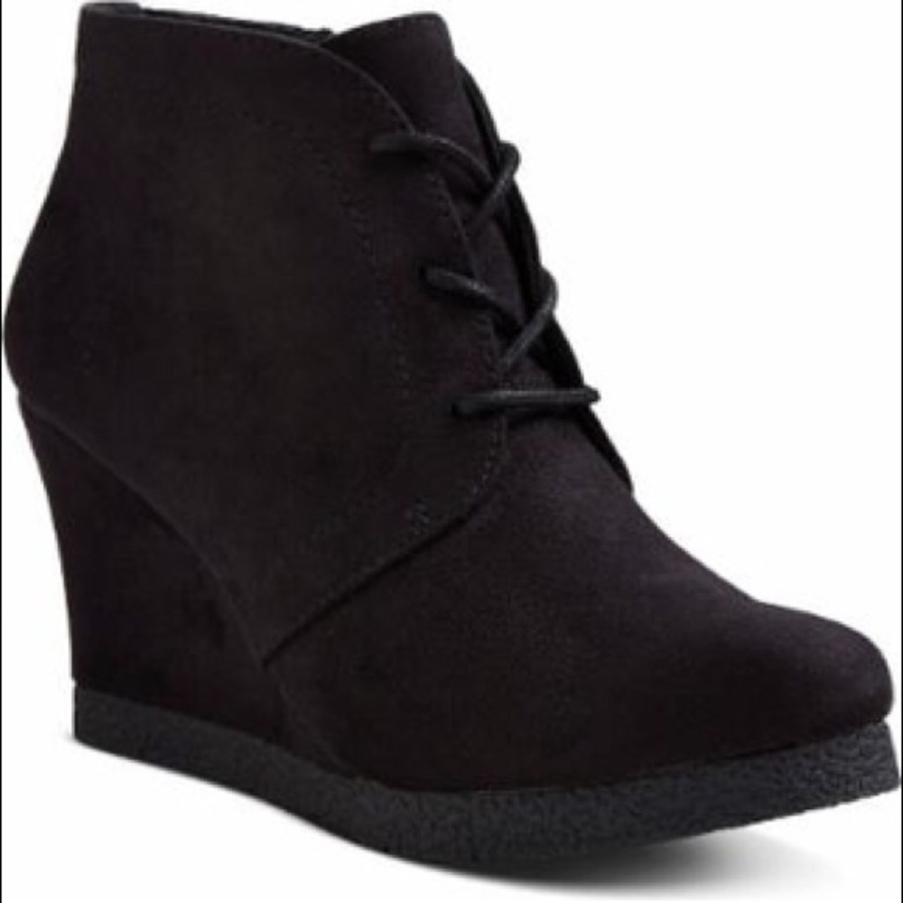 Lace up black booties