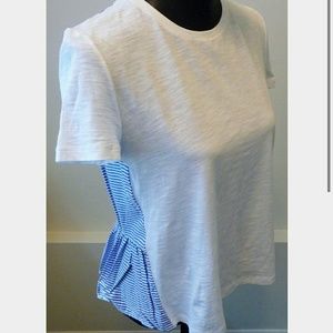 Kate Spade Broome Street White Ruffle Back tee