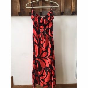 Floor length strapless summer dress