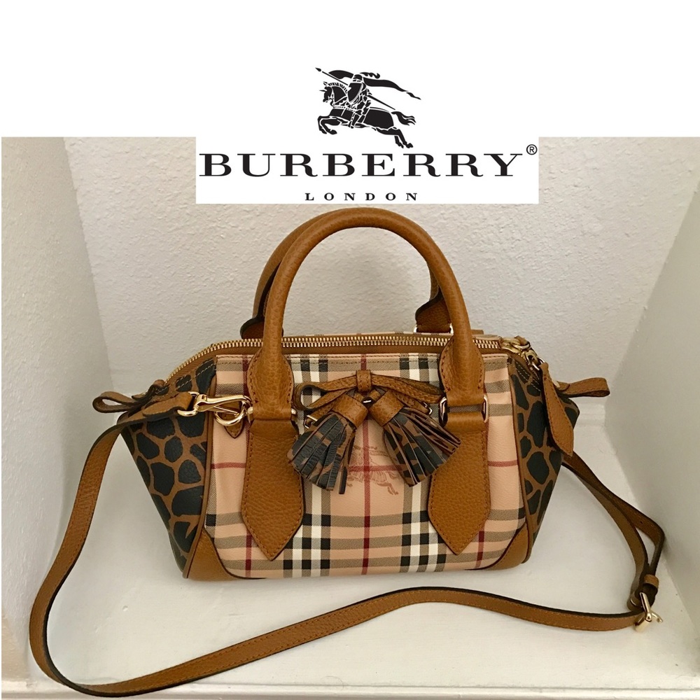 Burberry Camel Haymarket Blaze Satchel