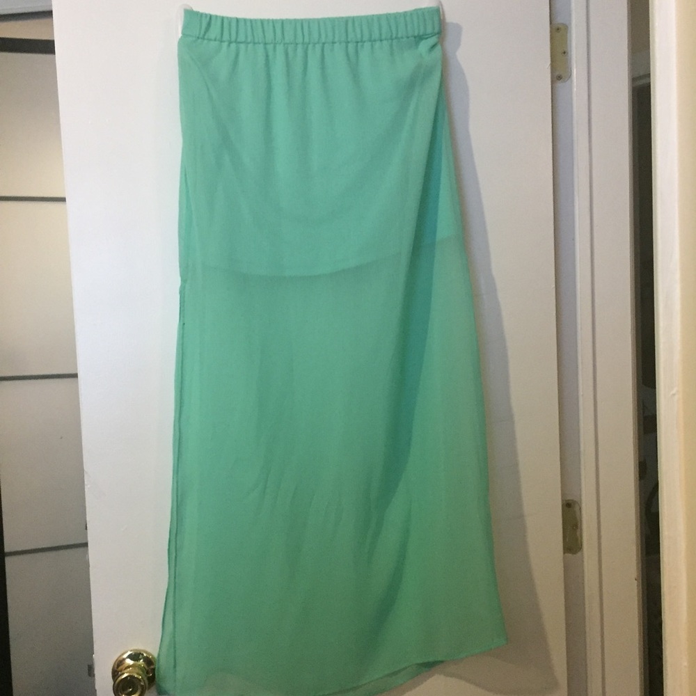 LAST CALL Aqua maxi skirt