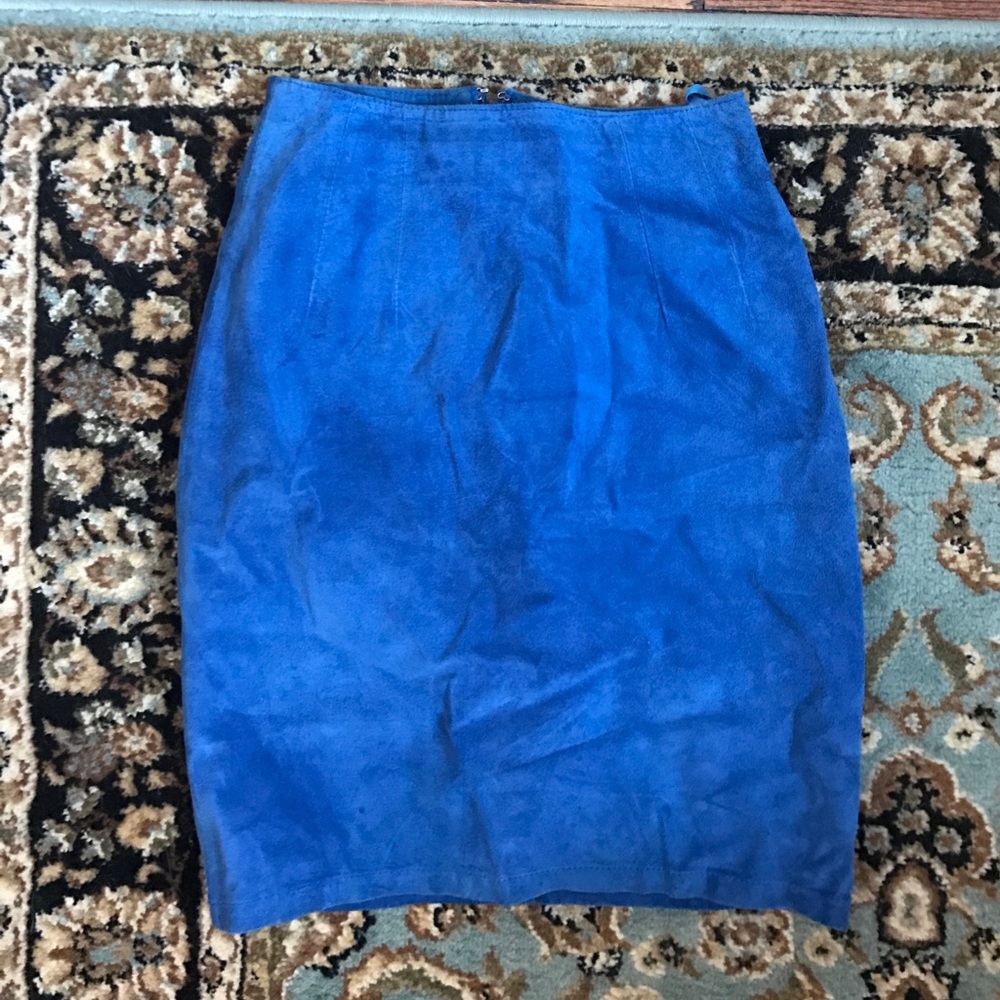Vintage leather/suede Blue Skirt