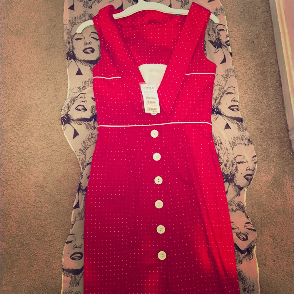 Bebe polkadot midi dress