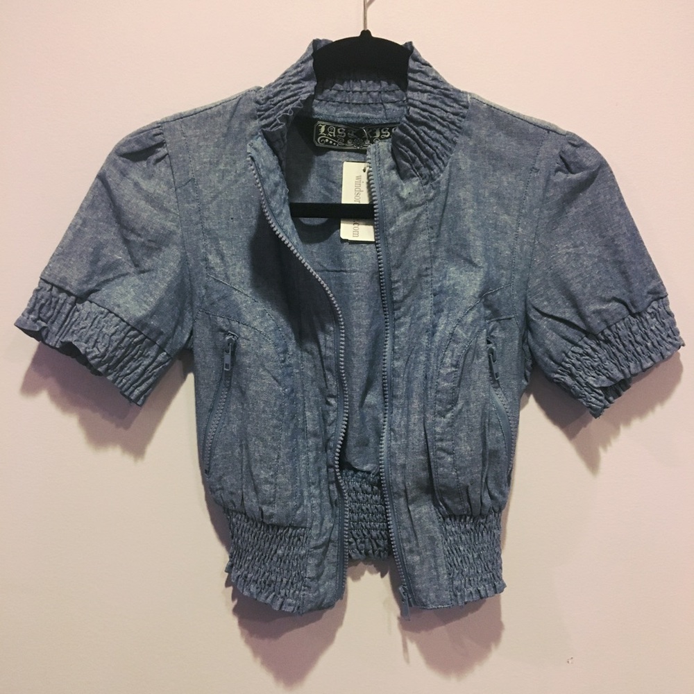 ❗️Sold❗️Windsor blue denim short sleeve blazer