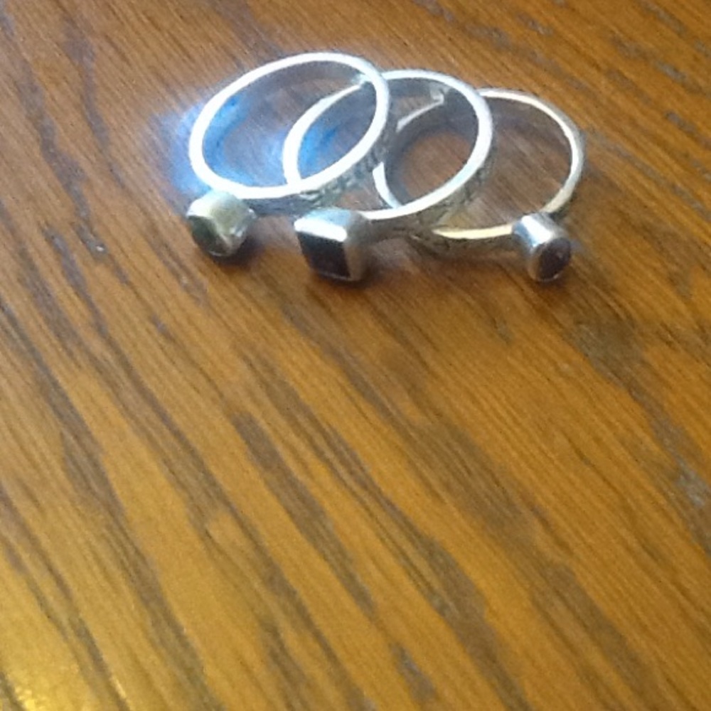 Silpada stacking rings with settings